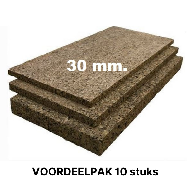 VOORDEELPAK - Geëxpandeerde kurkplaten - 100 x 50 cm - 10 stuks - 30mm