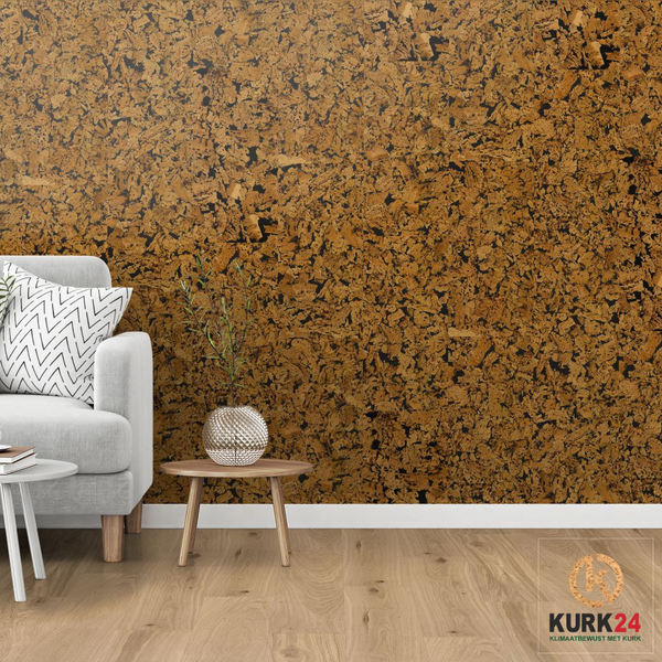 Wandkurk 'Country Black' GEWAXT - 60 x 30 cm - 3mm dik - per m²