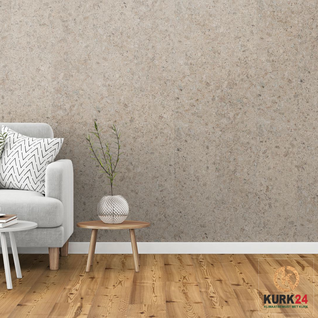 Kurk24 Wandkurk 'Mat Limestone ' - 4mm dik - per m²