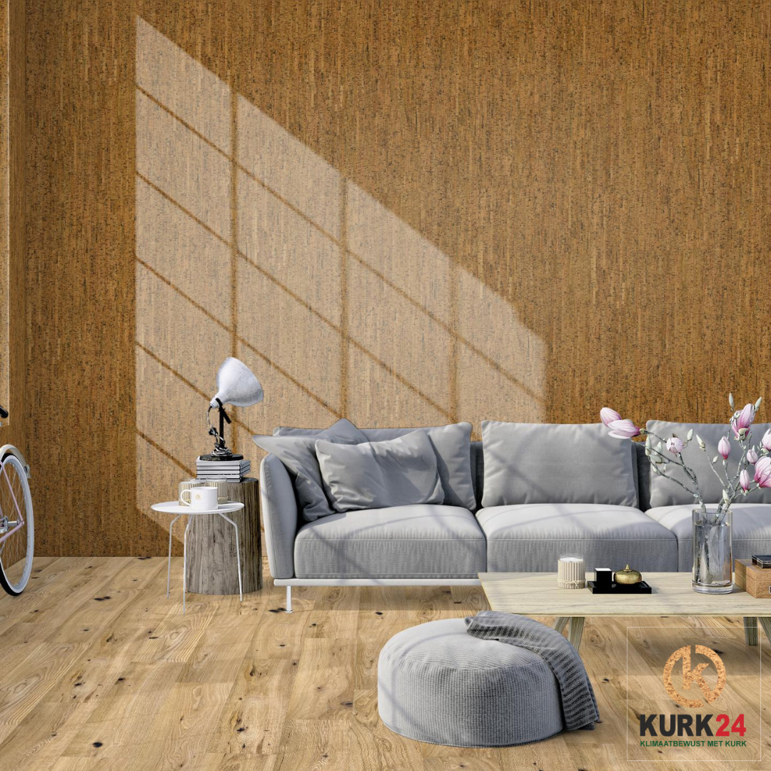 Kurk24 Wandkurk tegel - Amadora Premium - 60 x 30 cm - 5mm dik - GEWAXT - PER M2