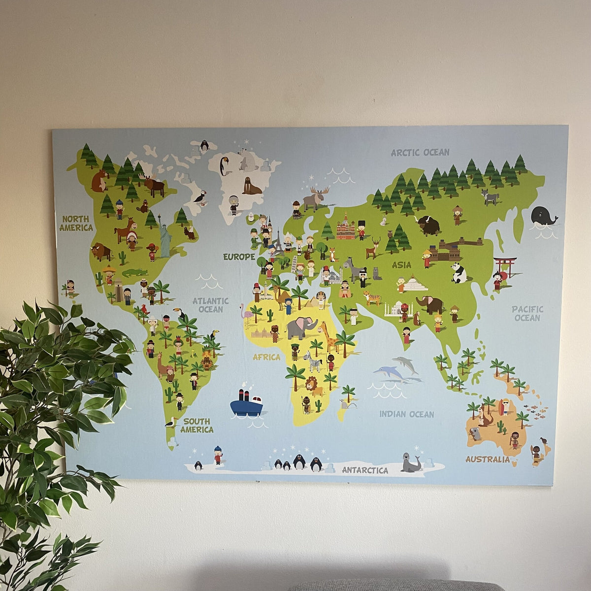 Kurk24 Weltkarte poster Safari – 100 x 140 cm 