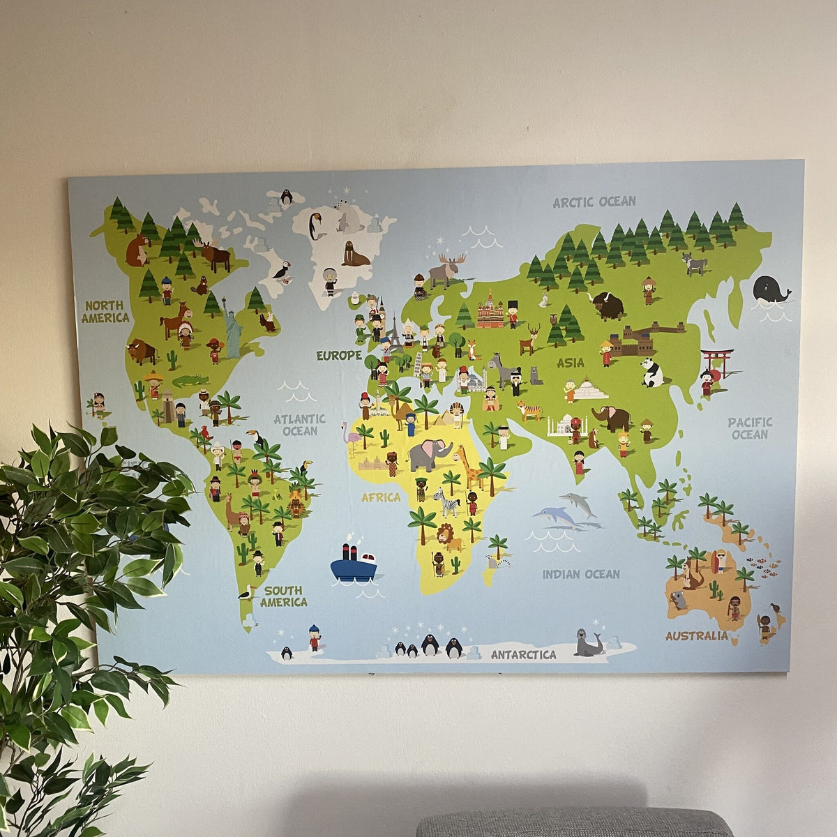 Kurk24 Weltkarte poster Safari – 100 x 140 cm 